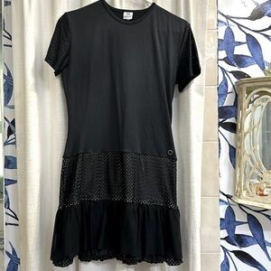 Women’s Bluefish Black Short Sleeve Polyester & Spandex Athletic Dress Size S